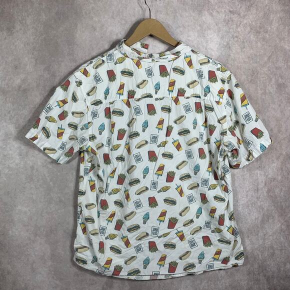 Siverlake Shirt Mens‎ Large White Junk Food Fast Food Button Up Short Sleeves - Picture 5 of 10